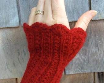 Knitting Pattern-Twin Rib Warmer Set, knit neck warmer wristlets set pattern, knit fingerless gloves pattern, Eco Cloud, women, PDF pattern