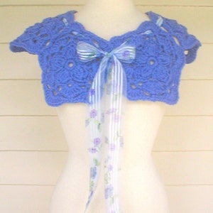Crochet Pattern – Crochet Flower Capelet, crochet motif medallion modular lace capelet shoulder warmer wrap, PDF pattern, in English Only