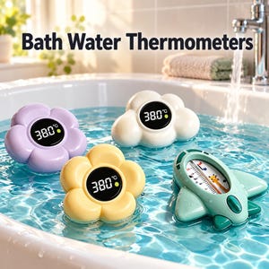 Digital Bath Water Thermometer, Flower Water Temperature Checker, LCD Temperature Display, Bathroom Bath Accessory