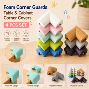 Table Corner Guards, Corner Covers, Furniture Edge Protector, Multiple Colors, Home Corner Pads, foam, square edge protector, head protector