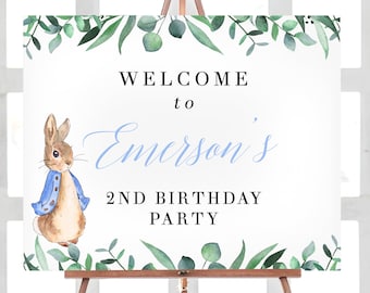 Peter Rabbit Welcome Sign, Peter Rabbit Birthday Party, 2ND Birthday Peter Rabbit Party, Peter Rabbit Birthday Decorations 2 Birthday