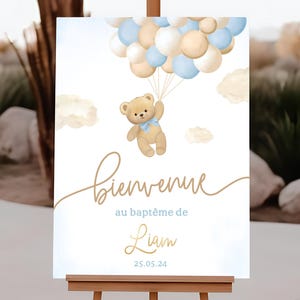 Letrero de bienvenida para bautizo, decoración, anuncio de bautizo, fiesta de bienvenida para bautizo