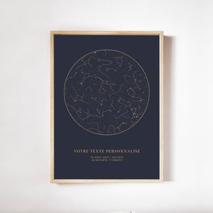 Sternenkarte nach Datum, Sternbild Karte Geschenk für Paar, Druckbare Sternenkarte, Benutzerdefinierte Himmelskarte Druck, Sternenkarte Kunst, Der Tag, an dem wir uns trafen Bild 1