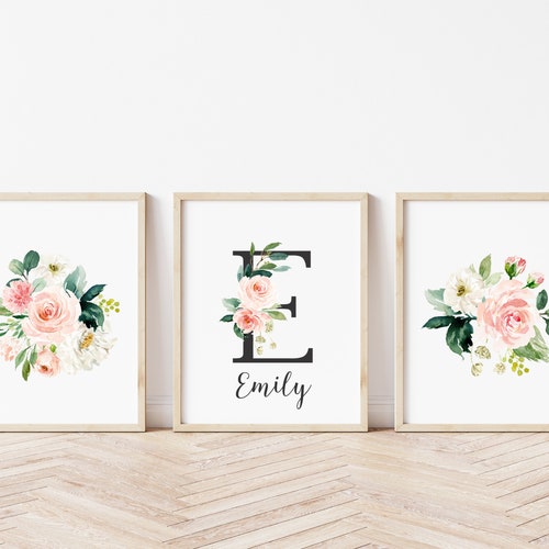 Initial Wall Art DIGITAL FILE Initial Baby Room Decor Custom Etsy