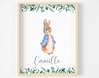 Peter Rabbit: kinderkamerdecoratie, kindercadeau gepersonaliseerd, kinderkamerdecoratie op maat