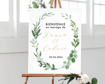 Affiche Bienvenue Mariage Personalisée, Décoration Mariage en Format Numérique ou Imprimée en A4 ou A3