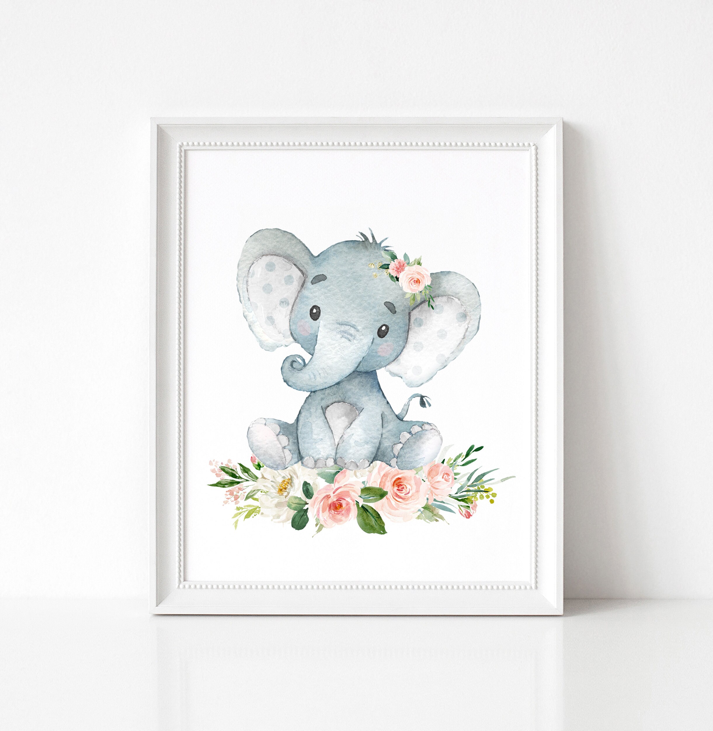 Elephant Nursery Wall Decor Baby Elephant Wall Art New Baby Etsy
