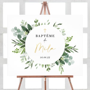 Segno di decorazioni per battesimo stampabile, segno di benvenuto per il battesimo, annuncio di battesimo, festa di benvenuto per il battesimo