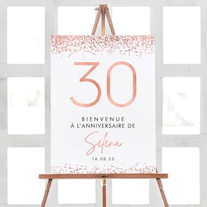 Letrero de bienvenida para el 30.° cumpleaños, decoraciones para el 30.° cumpleaños, letrero de bienvenida para fiesta de cumpleaños