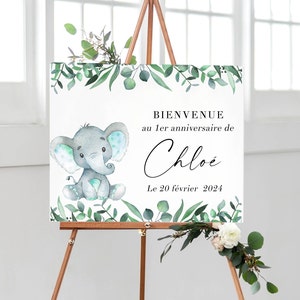 First Birthday Party Decorations, Welcome Elephant Birthday Party Decorations, Elephant Baby Welcome Sign
