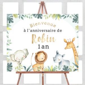 Affiche Safari Anniversaire Personnalisée, Décoration Anniversaire Savane, en Format Numérique ou Imprimé en A4 ou A3