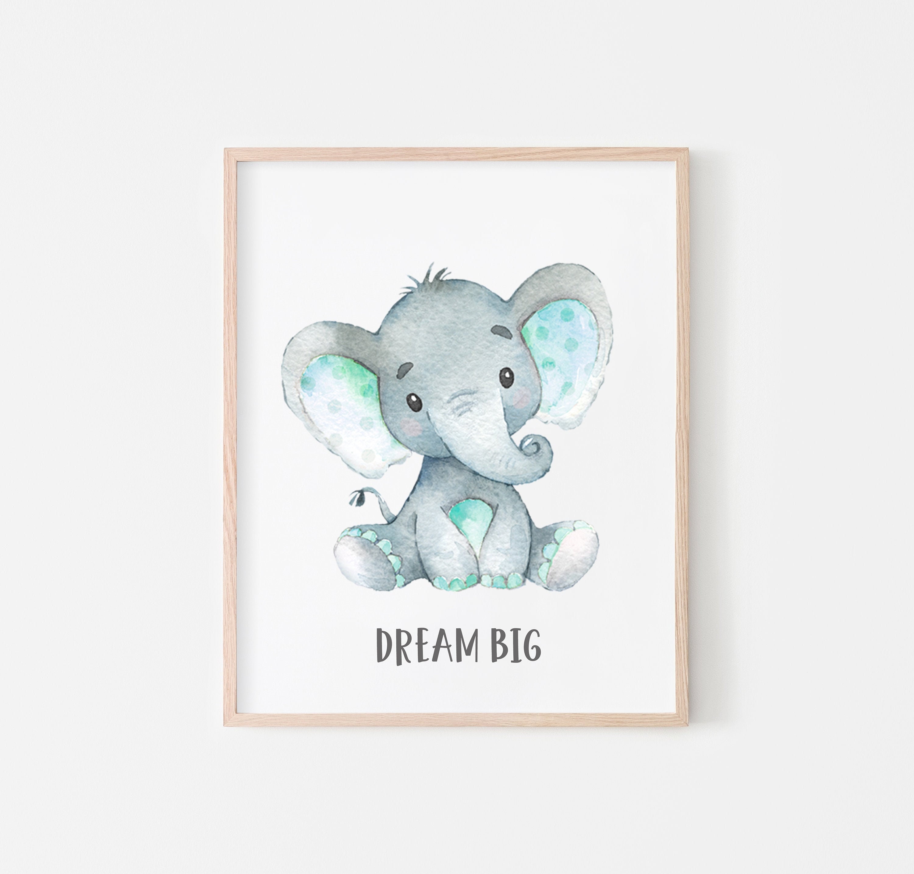 Nursery Wall Decor Baby Elephant Wall Art New Baby Gift Etsy