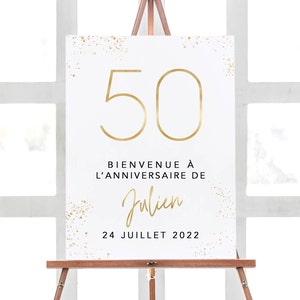 Affiche Anniversaire Personnalisée, Affiche Bienvenue Anniversaire en Format Numérique ou Imprimée en A4 ou A3 image 1