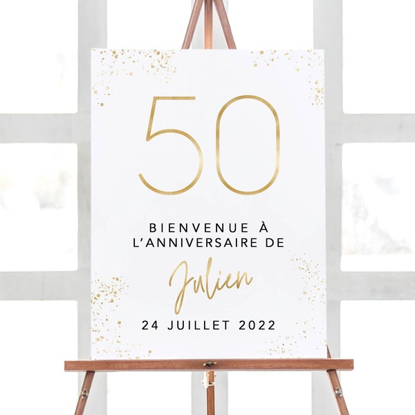 Affiche Anniversaire Personnalisée, Affiche Bienvenue Anniversaire en Format Numérique ou Imprimée en A4 ou A3