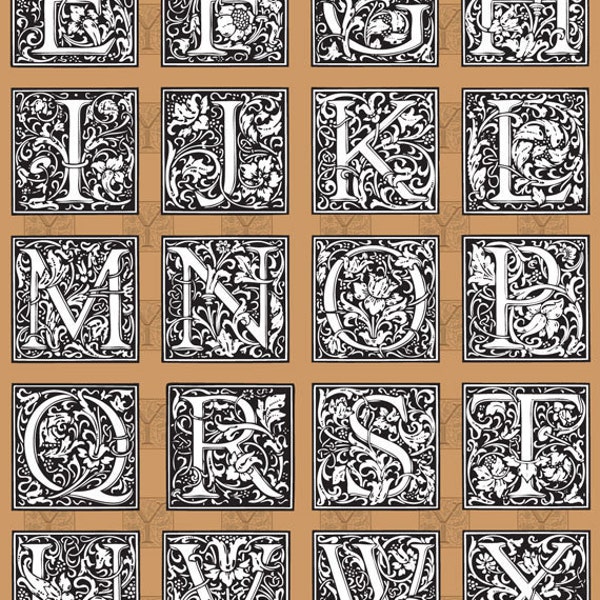 Ornamental Alphabet - Vector - Digital Vintage - Royalty-Free for Personal and Commercial Use