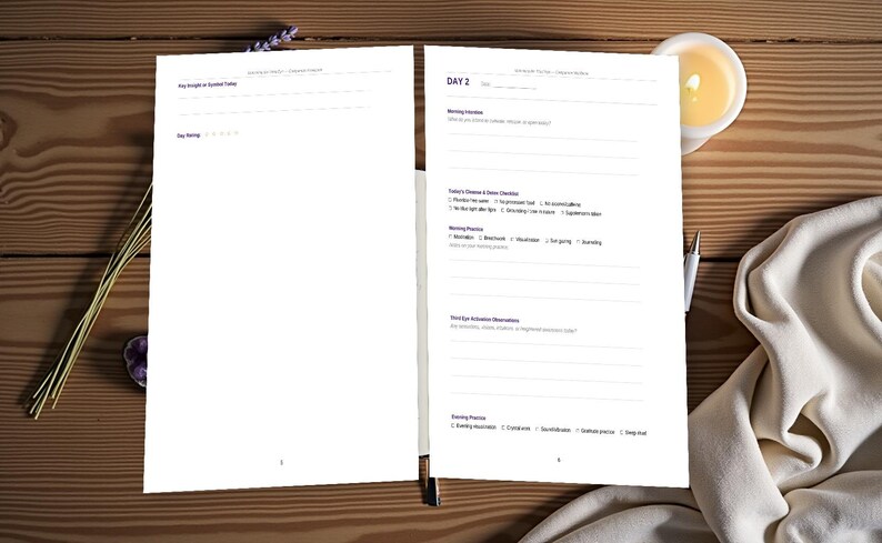 Tagebuch-Set „Drittes Auge“ | Druckbares und ausfüllbares 21-Tage-Arbeitsbuch Bild 2