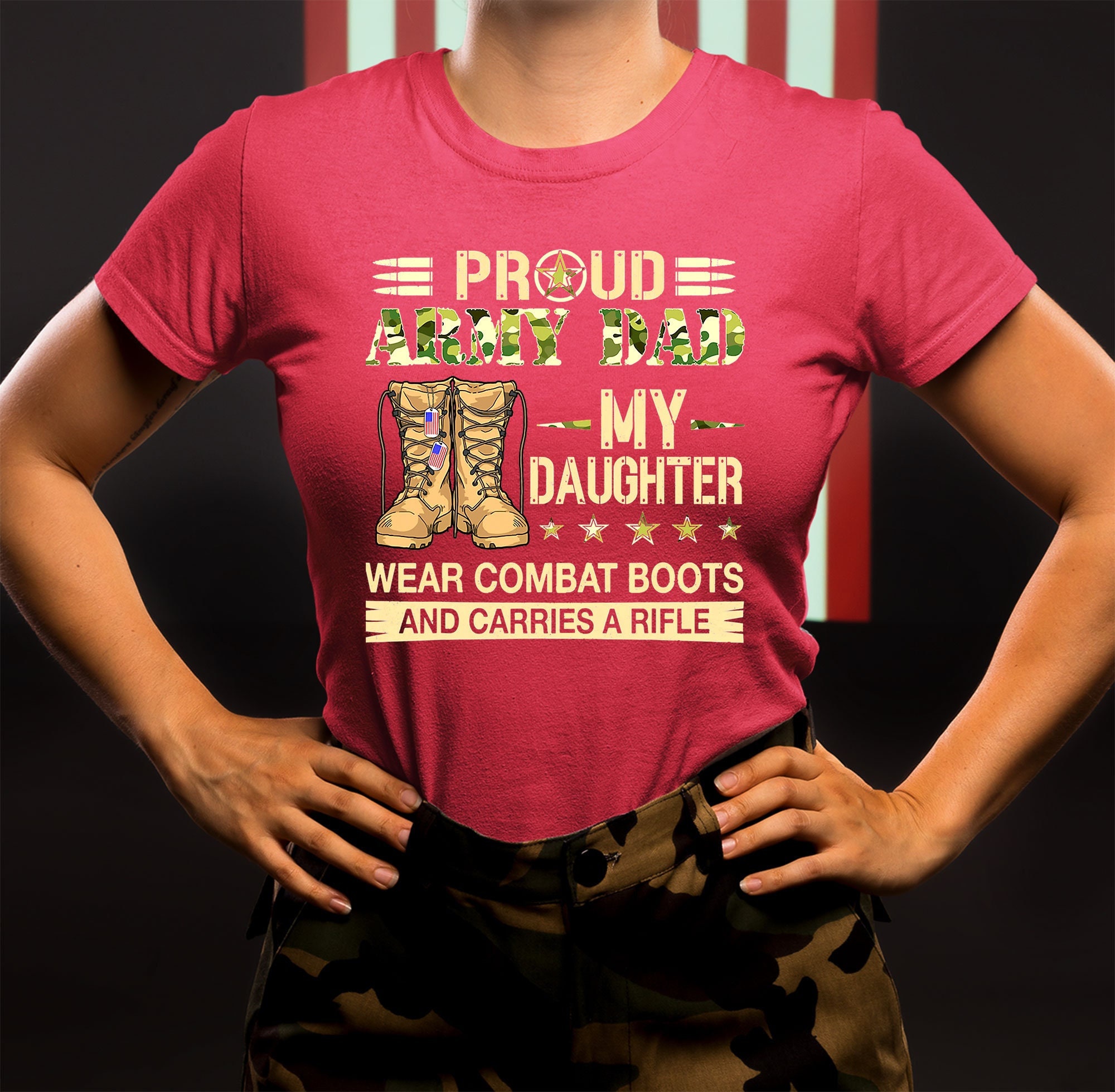 Proud ARMY DAD Shirt My Daughter Wear 