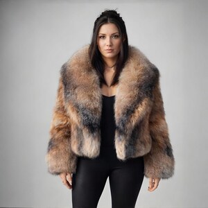 Chaqueta de piel auténtica / Abrigo de invierno extragrande hecho a mano / Chaqueta de lujo que marca tendencia