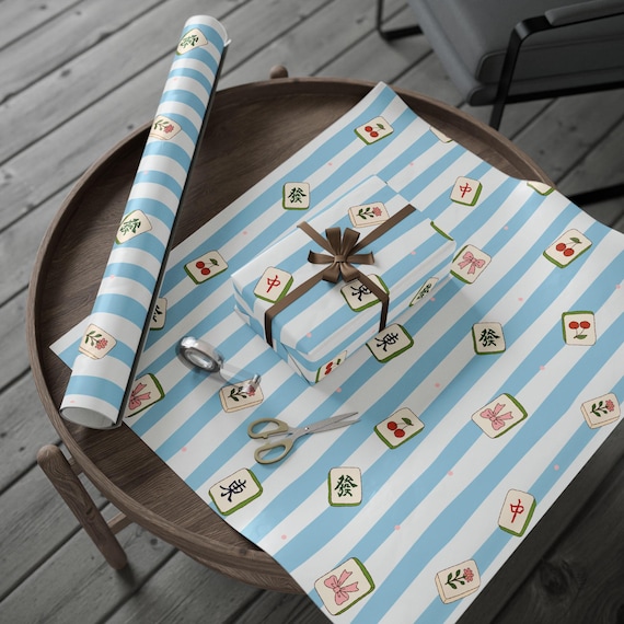 Mahjong Wrapping Paper | Luxury Mahj Gift Wrap | Paper Present Party Supplies Packaging