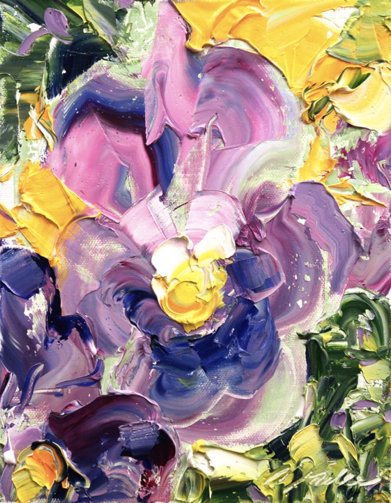 Fresh Flowers Triptych No.20, oil painting, three 8x10 inches canvases image 2