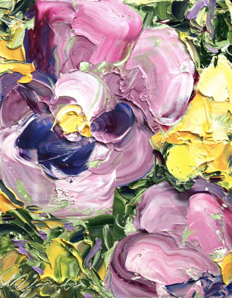 Fresh Flowers Triptych No.20, oil painting, three 8x10 inches canvases image 3