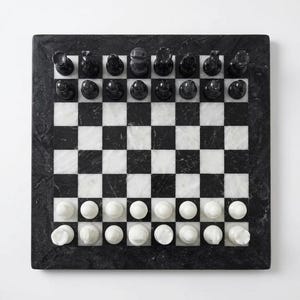 Handmade Marble Chess Set, Black & White Stone With Storage Box 15 Inch,  Unqiue Gift for Him, Coffee Table Decor, Best Housewarming Gifts