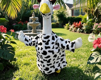2026 New Cow-Themed Porch Goose Outfit, Funny Farm Animal Front Yard Goose Costume, Viral Farm Cow Goose Outfit, Farm Animal Goose Outfit
