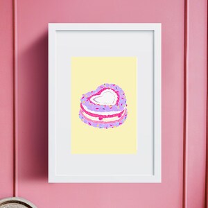 Happy Birthday Vintage Heart Cake With Sprinkles Digital Download