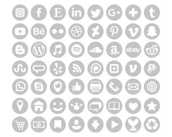 Heart Social Media Icons Set Png Svg Vector Transparent Etsy