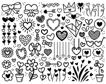 Cute Heart Drawing Etsy Cute Heart Drawing Etsy