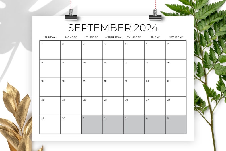 8.5 X 11 Inch 2024 Calendar Template INSTANT DOWNLOAD - Etsy
