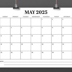 2025 8.5 X 11 Inch Calendar Template | INSTANT DOWNLOAD | Modern ...
