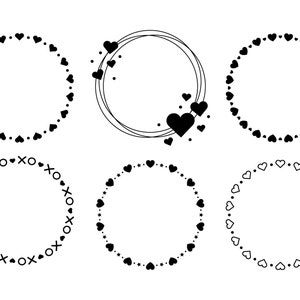 Heart Valentine Frame Clip Art Set, PNG, SVG, VECTOR, Valentine's Day Clipart, Heart Wreath, Wedding Wreath, Heart Border, Heart Frame image 3