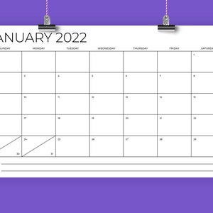 2023 8 5 x 14 inch calendar template instant download etsy