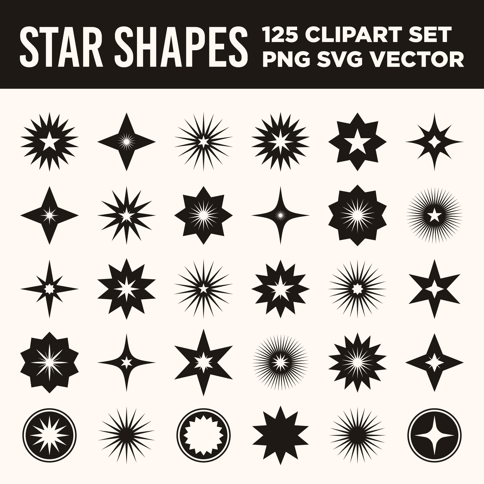 Star Shape Ascii Star Shape Clip Art Collection, PNG, SVG, VECTOR, Star Symbol, Star Set ...