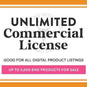UNBEGRENZTE kommerzielle Lizenz für Clipart, jedes Produkt für 5000 Verkäufe, kommerzielle Lizenz für digitale Designs, POD-Lizenz, läuft nie ab