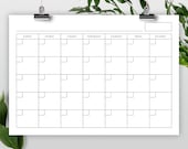 A4 Blank Calendar, 210x297 mm Calendar Template, A4 Calendar Printable, Reusable Calendar, Perpetual Calendar, Calendar PDF, Print Ready