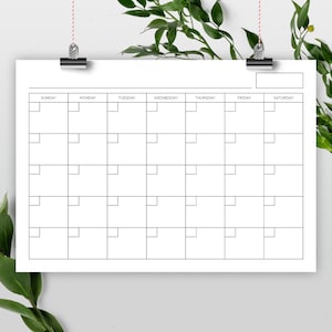 A4 Blank Calendar, 210x297 mm Calendar Template, A4 Calendar Printable, Reusable Calendar, Perpetual Calendar, Calendar PDF, Print Ready