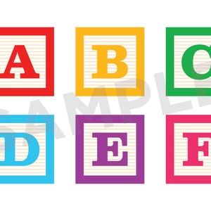 Alphabet Blocks Clip Art Set, PNG, SVG, VECTOR, Preschool Clipart, Educational Clipart, Letter Clipart, Block Clipart, Letter Block Clipart image 2