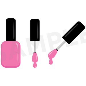 Nail Polish Bottle & Brush Clip Art Set PNG SVG VECTOR - Etsy