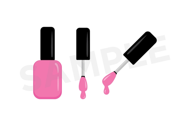 Nail Polish Bottle & Brush Clip Art Set PNG SVG VECTOR Etsy