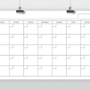 11x17 Inch Blank Calendar, 11