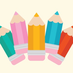 Color Pencil Clip Art, PNG, SVG, VECTOR, Back To School, School Clip Art, School Svg, Teacher Clip Art, Pencil Svg, Preschool Clip Art image 6
