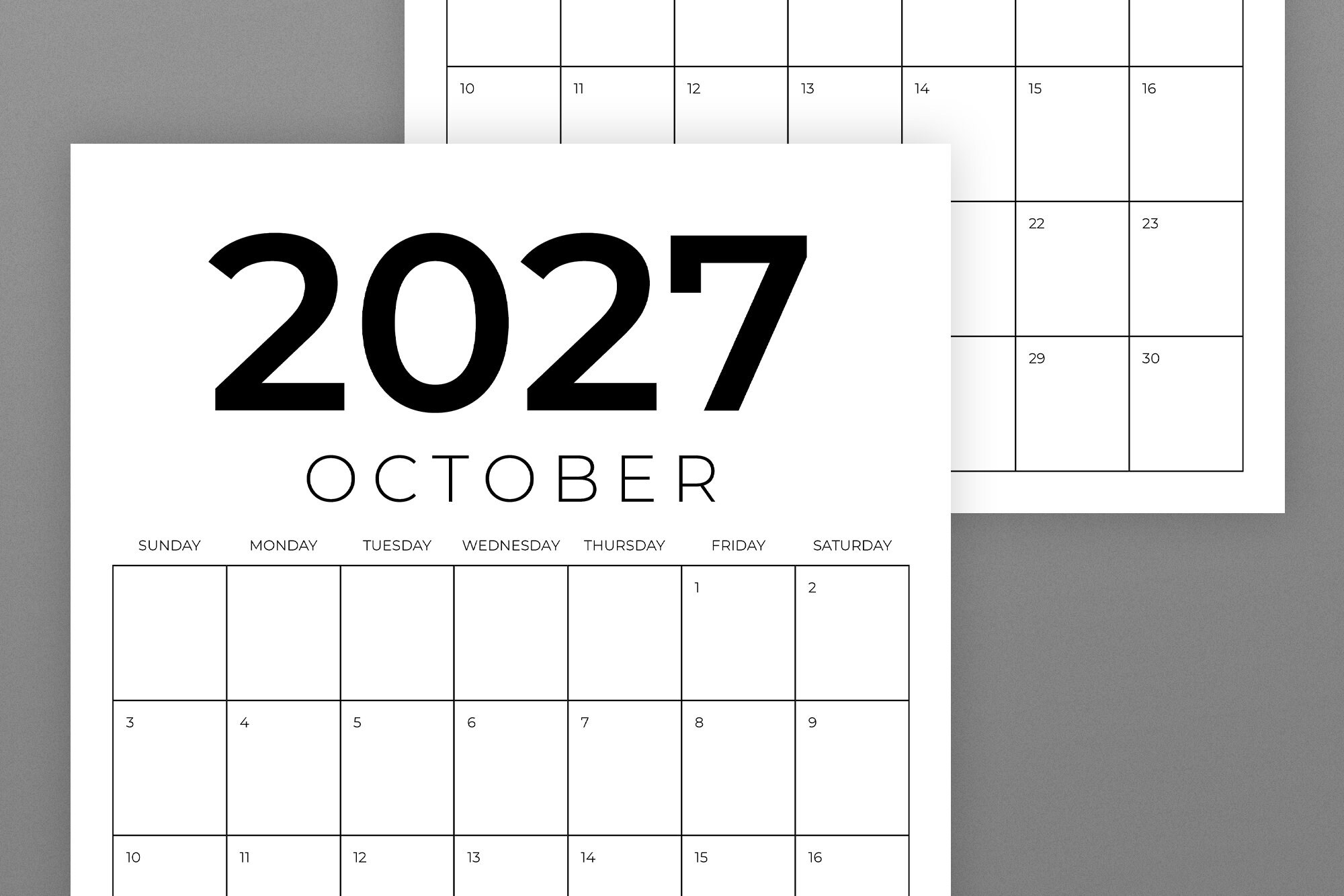 2027 Vertical 8.5 X 11 Inch Calendar Template | INSTANT DOWNLOAD ...