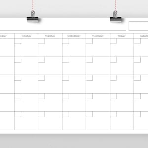24x36 Inch Blank Calendar, 24