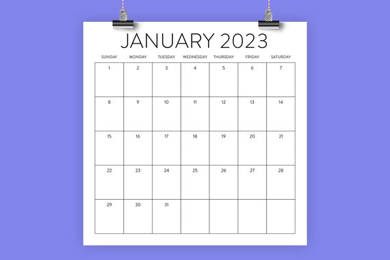 Calendrier 2023 Indd 2023 Square Calendar Template Instant Download Modern | Etsy Australia