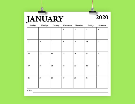 12x12 Calendar Template