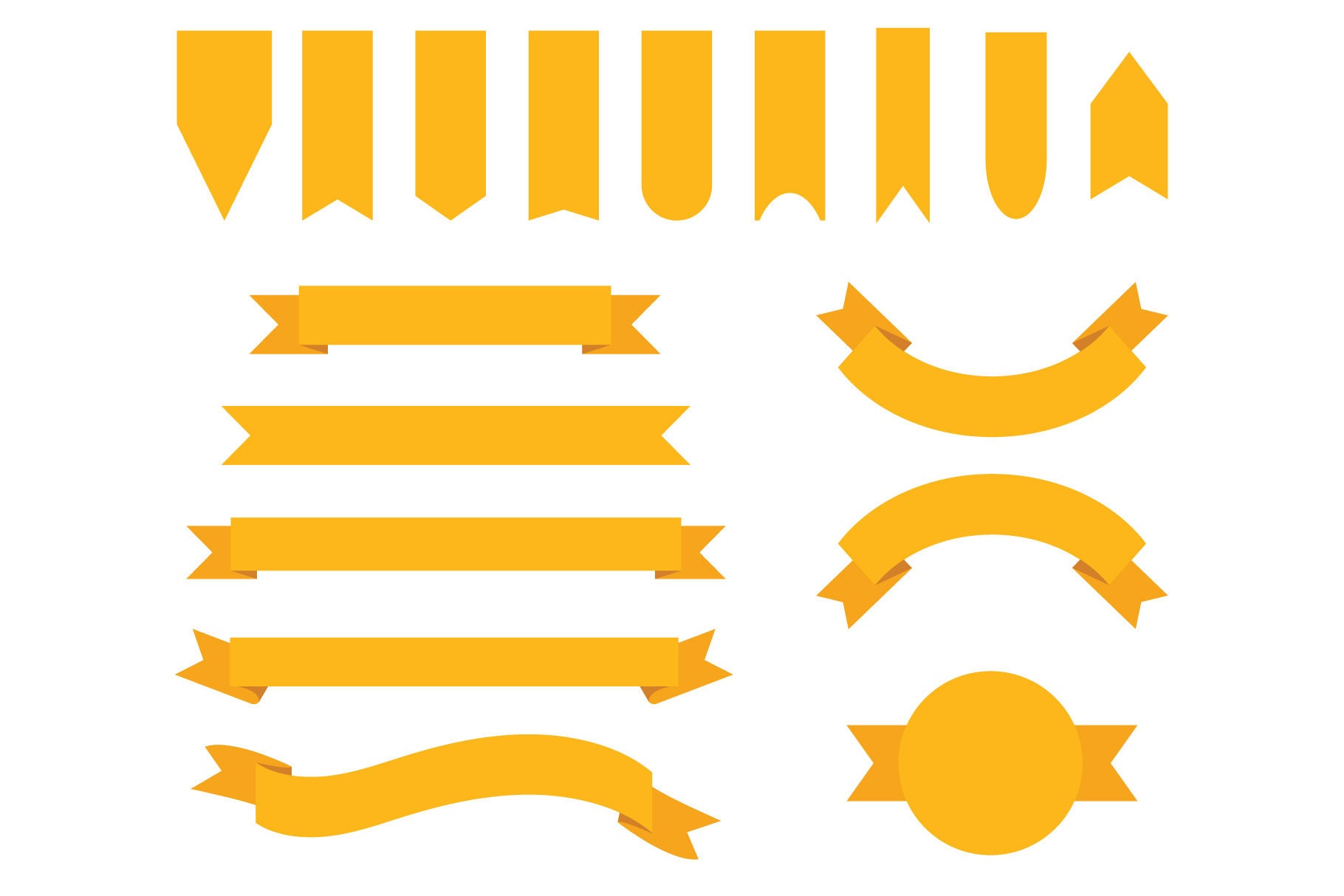 Orange Gold Badge & Banner Clip Art Set PNG SVG VECTOR Flat - Etsy Finland
