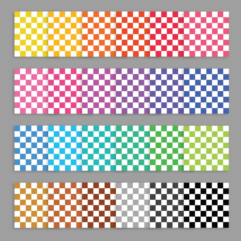Rainbow Checkerboard Seamless Pattern Digital Paper, JPG, PDF, VECTOR ...