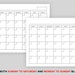8.5x11 Inch Blank Calendar, 8.5 X 11 Printable Calendar, Calendar ...